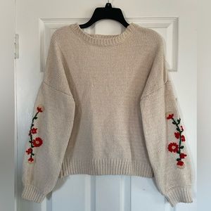 Floral Sleeve Sweater